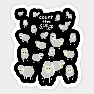 counting sheep, white Sticker